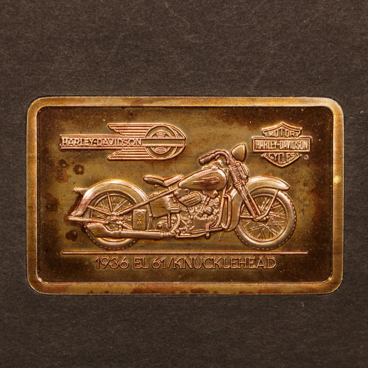 USA Harley-Davidson 1936 Knucklehead - 43g Pure Silver Ingot w/ Orig Card & Cert
