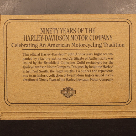 USA Harley-Davidson 1936 Knucklehead - 43g Pure Silver Ingot w/ Orig Card & Cert