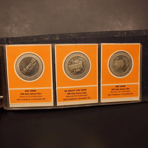 USA 1969 Franklin Proof Gaming Tokens in Original Cards - 24 Different Pieces