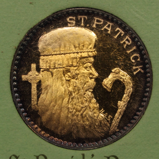 St. Patrick 1975 Medallic Silver Proof Crown by H.A.S in Original Holder
