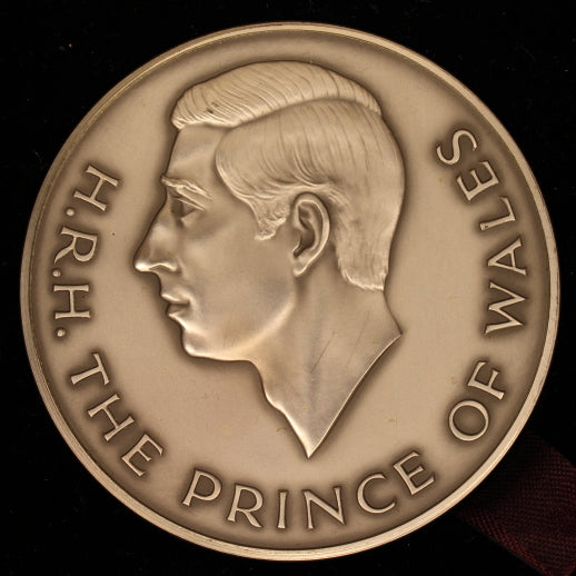 Great Britain Charles Prince of Wales 25yrs 63mm 153g Sterling Silver Matte ChBU