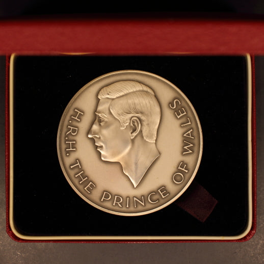 Great Britain Charles Prince of Wales 25yrs 63mm 153g Sterling Silver Matte ChBU