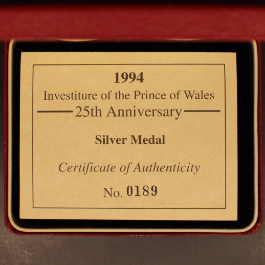 Great Britain Charles Prince of Wales 25yrs 63mm 153g Sterling Silver Matte ChBU