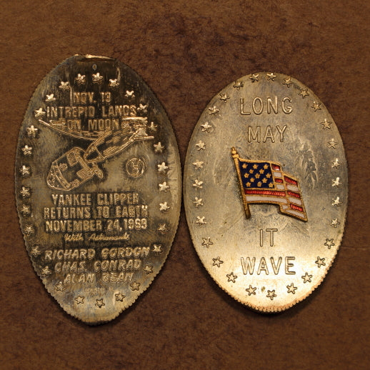 USA Rolled 1968-D Silver Half Dollars BU - American Flag & Moonlanding - 2pcs