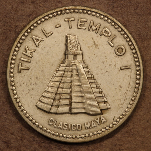 Guatemala Bank Medal 1966 "Tikal Temple" 39mm Silver AU - marked 0.720