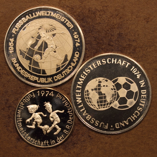 Germany World Cup - Lot of 3 Silver Medals - 2 x 41mm & 30mm - All Proof