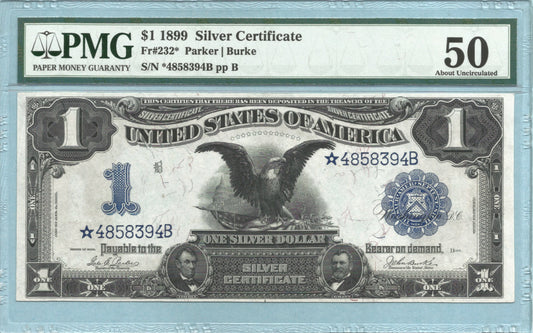 $1 Silver Certificate 1899 - Fr#232* - STAR NOTE - PMG 50