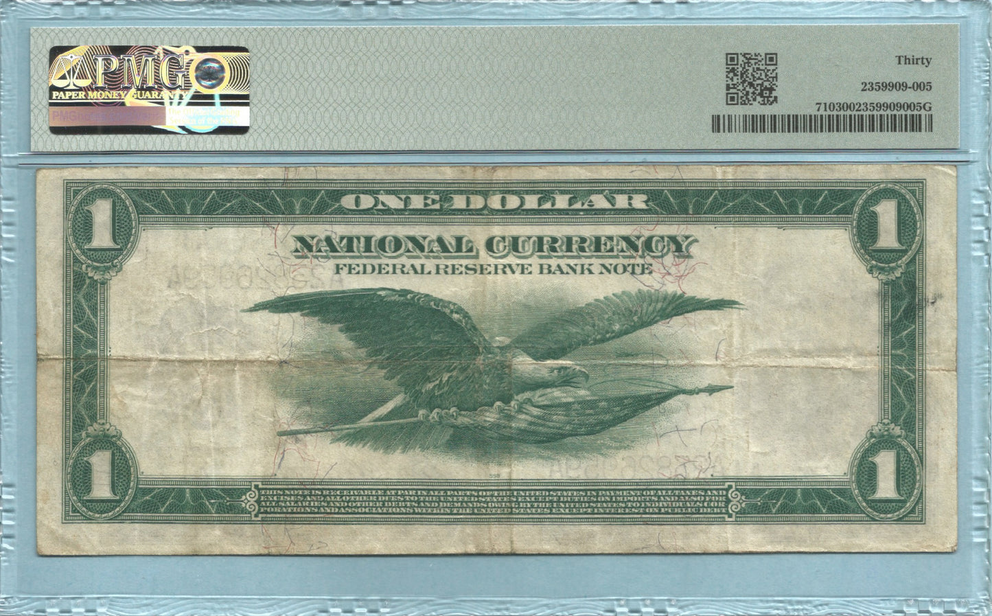 $1 Federal Reserve Bank Note 1918 - Fr#710 - (A) Boston - PMG 30