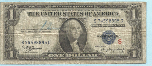 $1 Silver Certificate - 1935-A - Fr#1610 - VF - Annotation - Experimental "S"