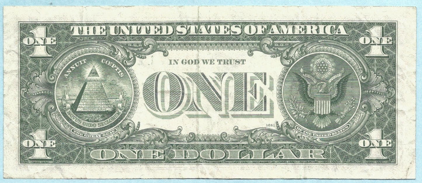 $1 Federal Reserve Note - 1974 - Error Note - VF+ - Over Inking on Seals