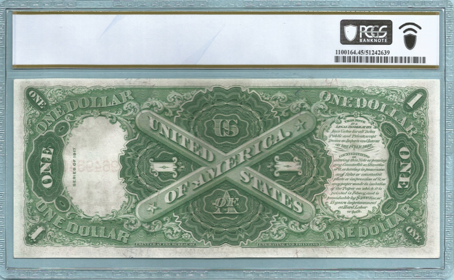 $1 Legal Tender Note 1917 - Fr#36 - PCGS 45