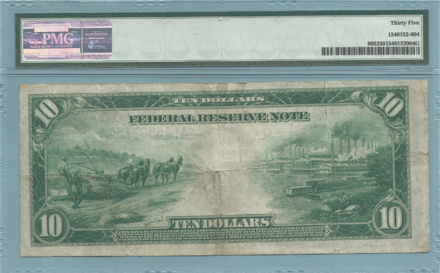 $10 Federal Reserve Note 1914 - Fr#905 - PMG 35