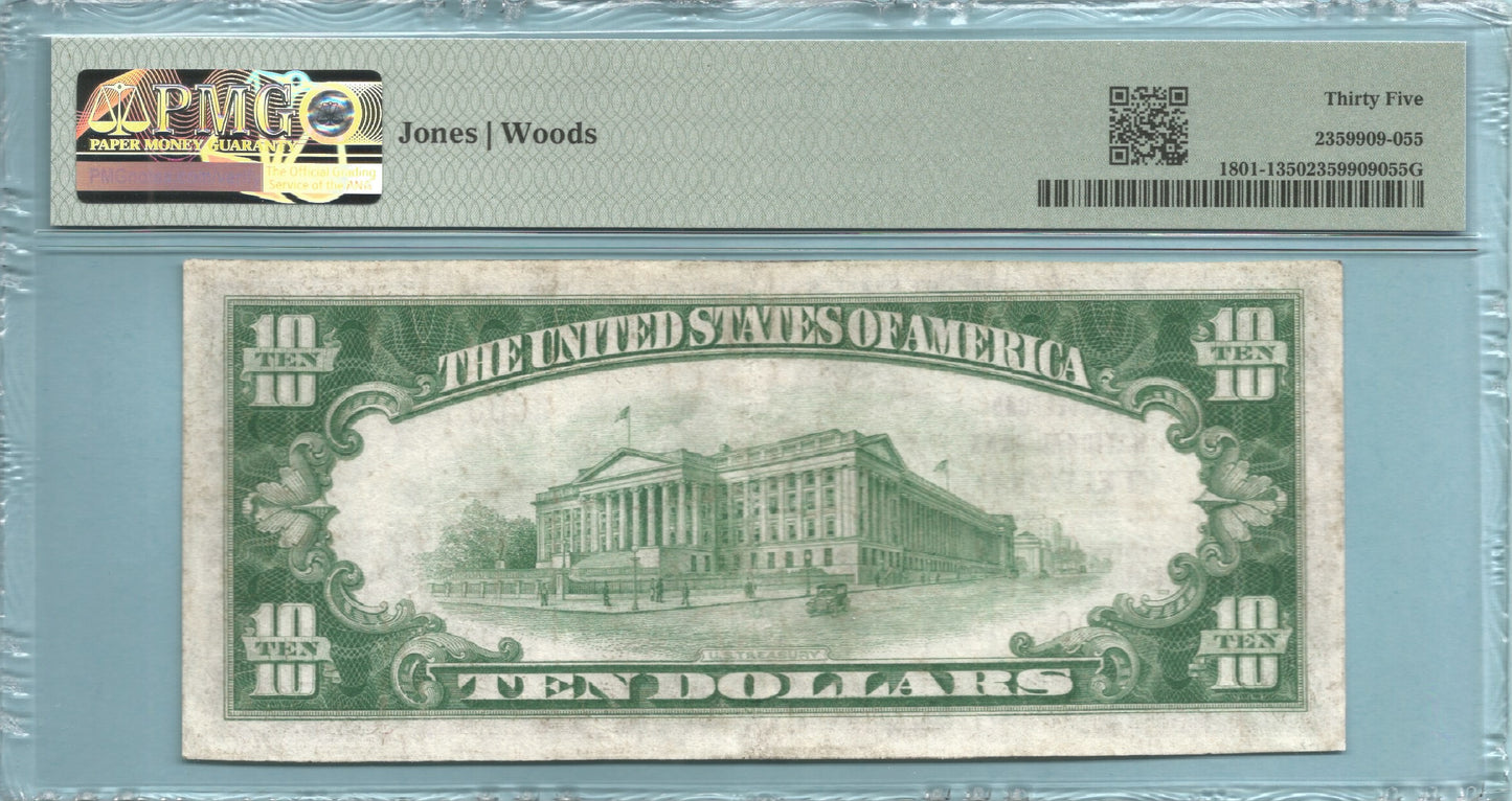 $10 National Currency 1929-T1 - Ch#9257 - Telford NB, Telford, PA - PMG 35