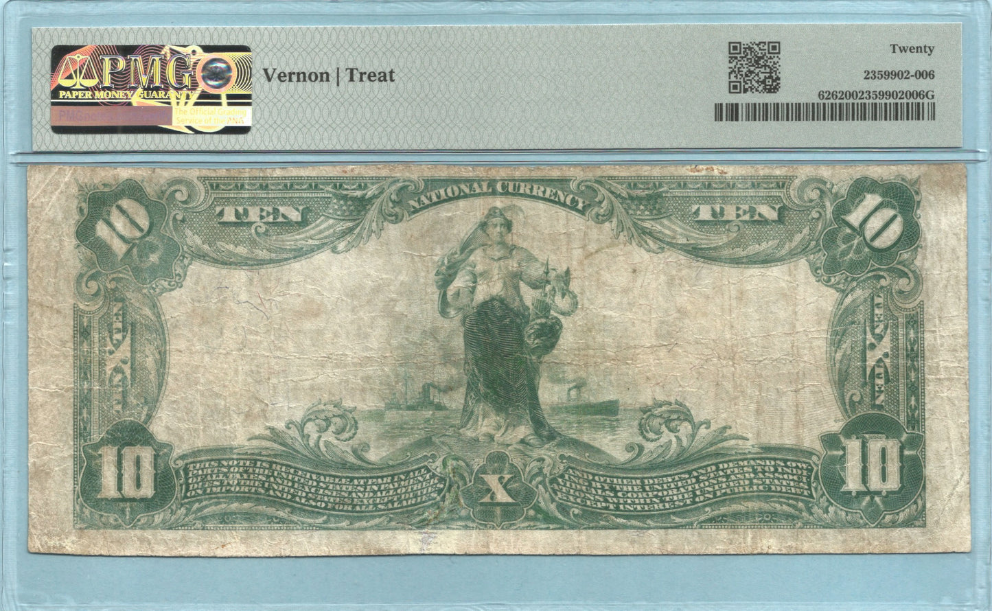 $10 National Currency 1902-PB - Ch#9218 - 1st NB, Rochester, MI - PMG 20
