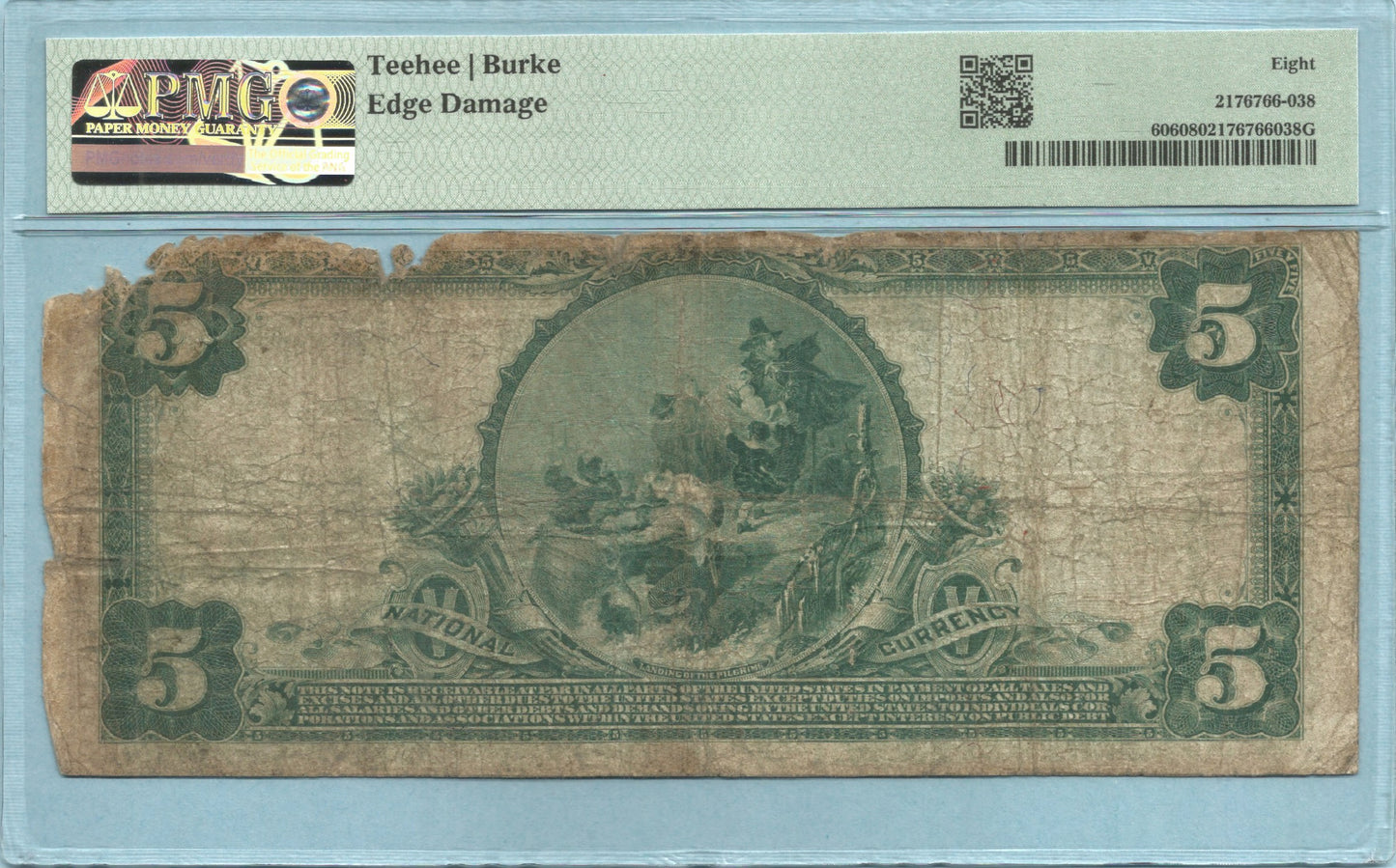 $5 National Currency 1902-PB - Ch#9664 - American NB, Arlington, IA - PMG 8