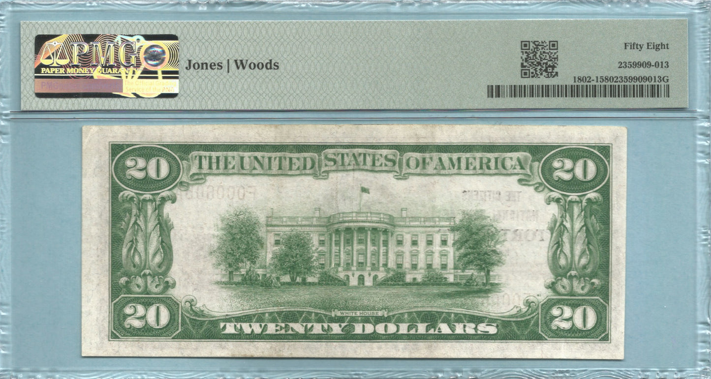 $20 National Currency 1929-T1 - Ch#3175 - Citizens NB, Fort Scott, KS - PMG 58