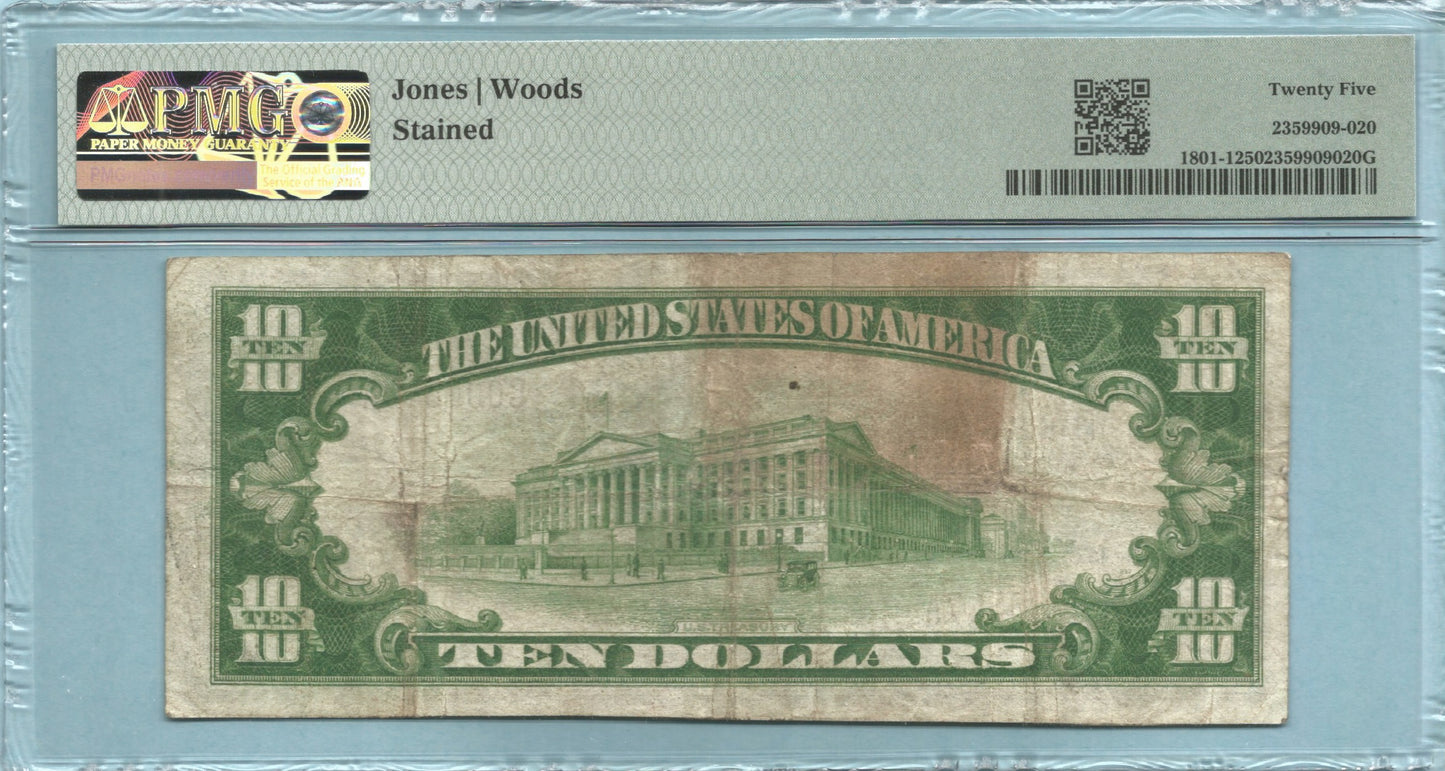 $10 National Currency 1929-T1 - Ch#9427 - Callicoon NB, Callicoon, NY - PMG 25