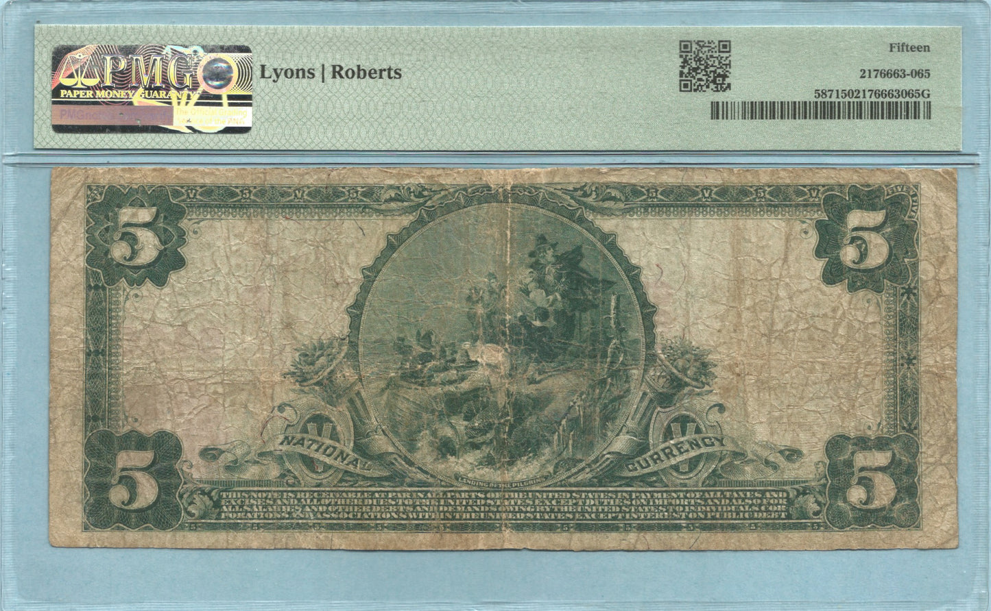 $5 National Currency 1902-Red Seal - Ch#6426 - American NB, San Francisco, CA - PMG 15
