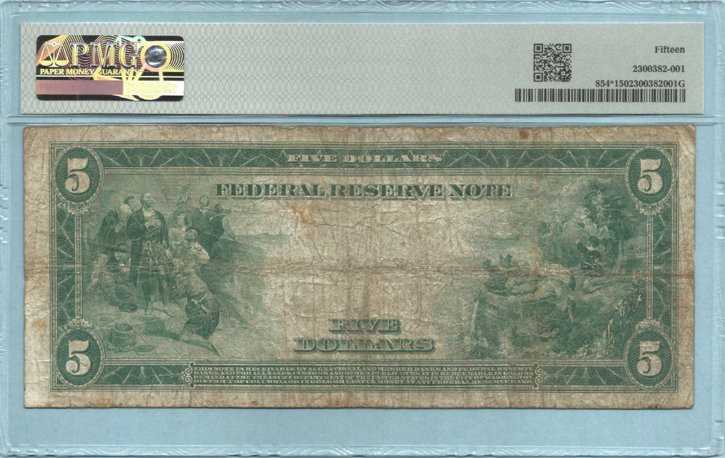 $5 Federal Reserve Note 1914 - Fr#854* - STAR NOTE - (C) Philadelphia - PMG 15