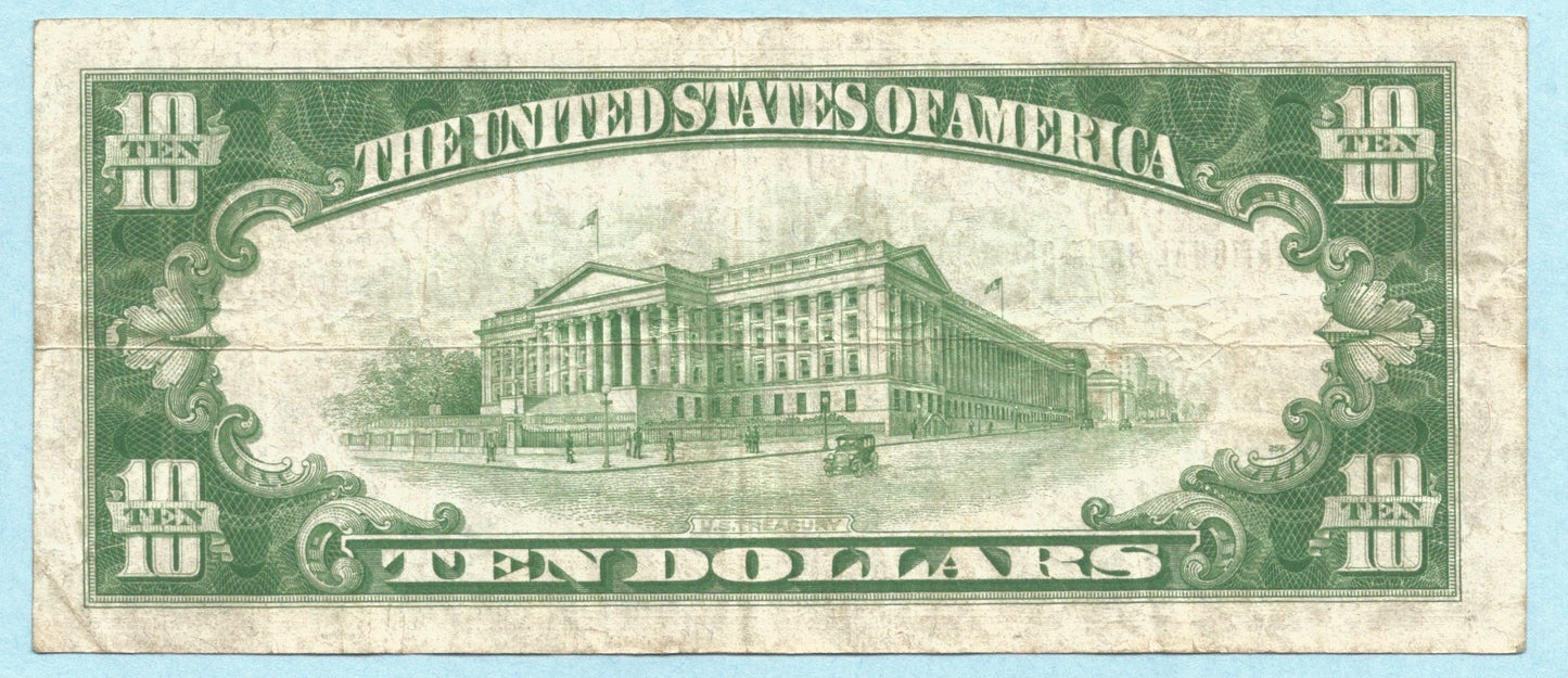 $10 National Currency 1929 - Type 2 - Ch#1814 - 1st NB, Montgomery, AL - VF+