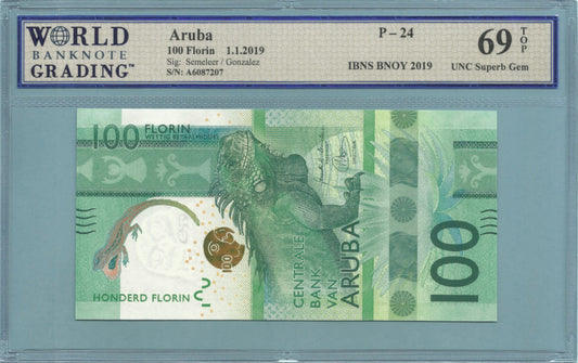 Aruba 100 Florin - 1.1.2019 - P#24 - WBG 69 TOP