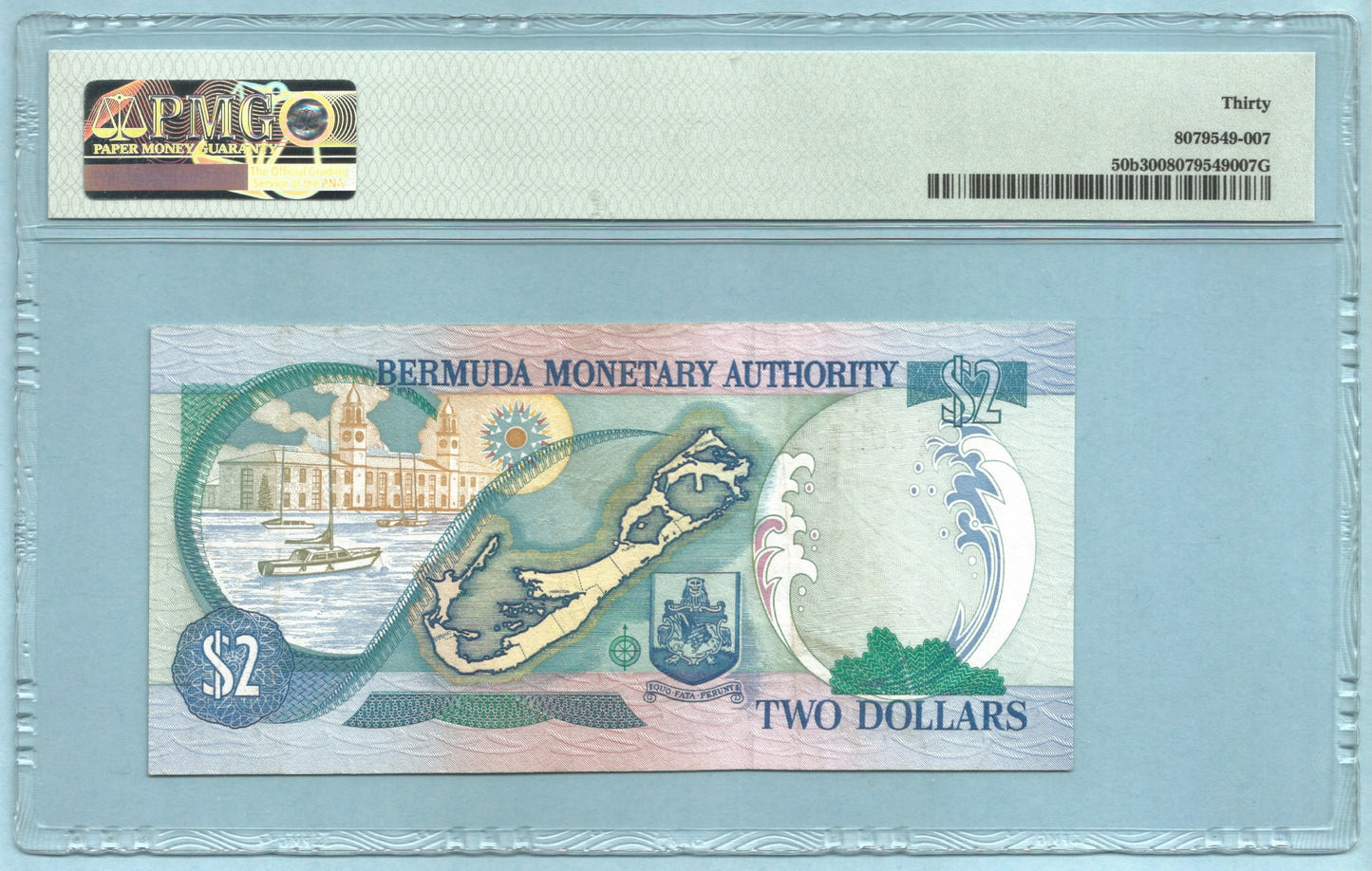 Bermuda 2 Dollars 7.5.2007 - P#50b - PMG 30