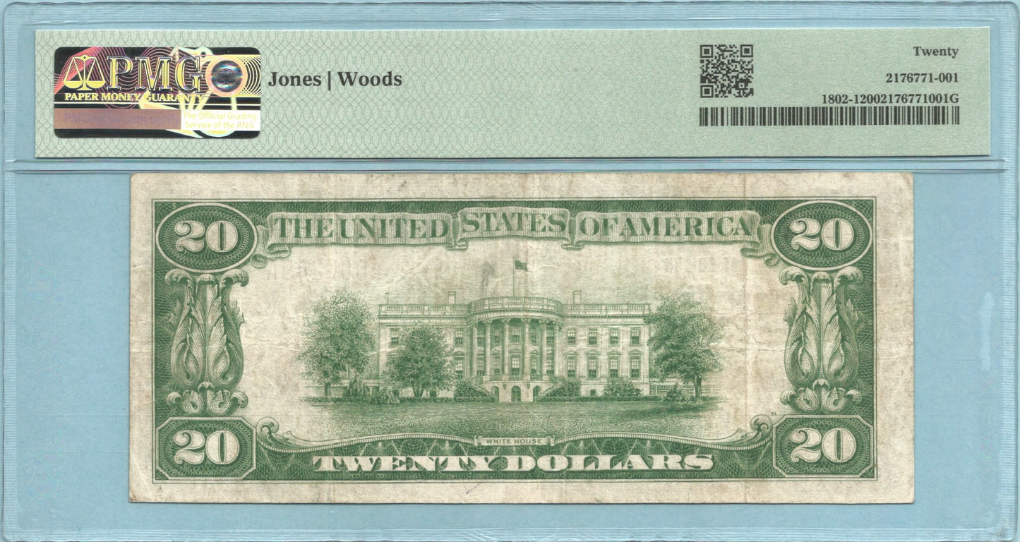 $20 National Currency 1929-T1 Ch#11684 B of Suisun NA, Suisun City, CA - PMG 20