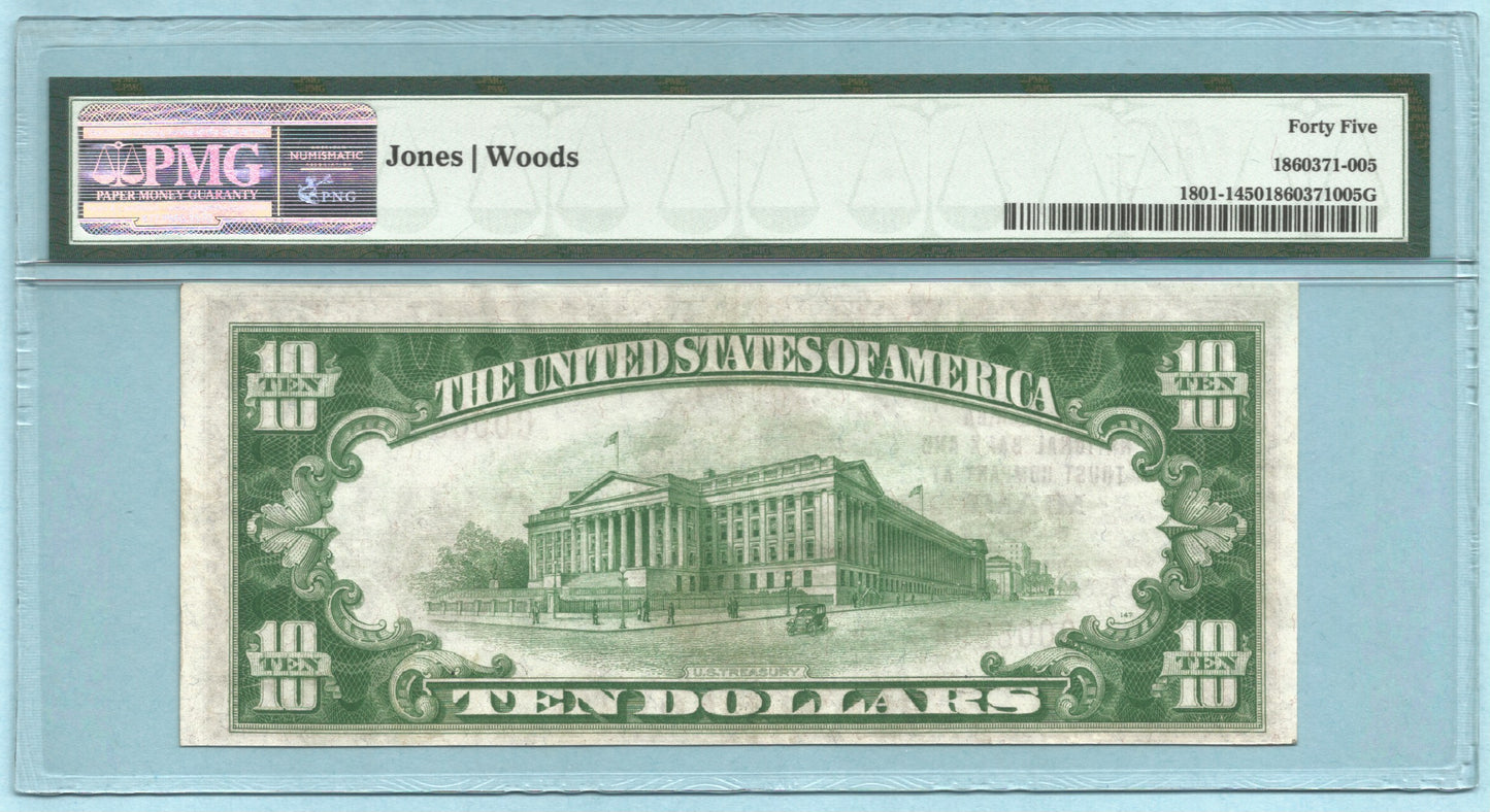 $10 National Currency 1929 T1 - Ch#13570 - Florida NB&TC, Miami, FL - PMG 45