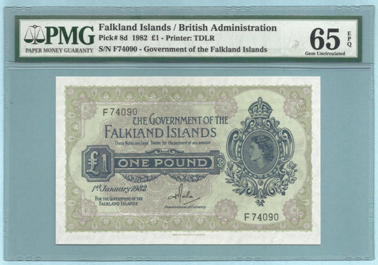 Falkland Islands Pound - 1982 - P#8d - Banknote - PMG 65 EPQ