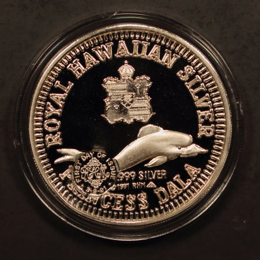 Hawaii Princess Dala 1991 1oz Silver Proof - 1st Day of Issue C/M - Box & Cert