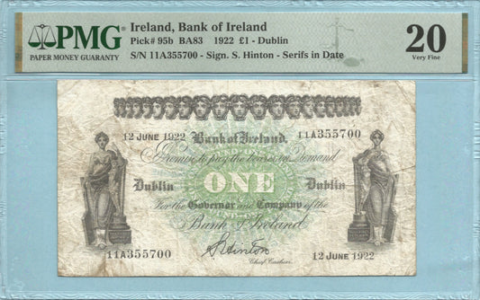 Ireland Pound - 12.6.1922 - P#95b - PMG 20