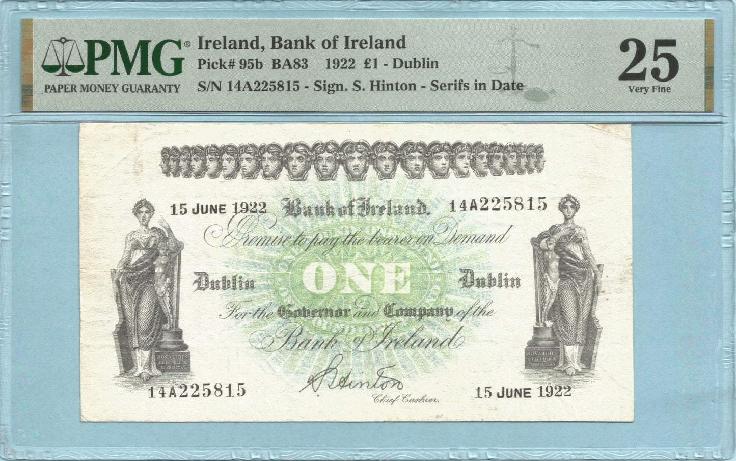 Ireland Pound - 15.6.1922 - P#95b - PMG 25