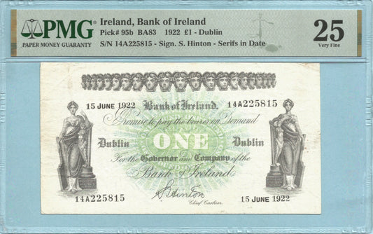 Ireland Pound - 15.6.1922 - P#95b - PMG 25