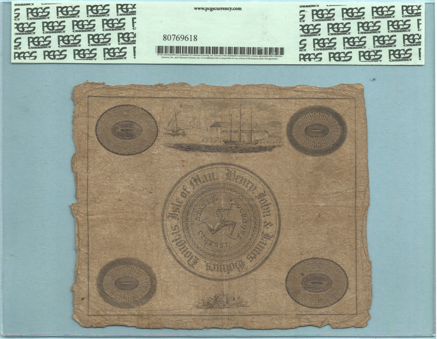 Isle of Man - Douglas & Isle of Man Bank Pound 1838-45 - P#S131 - PCGS 10