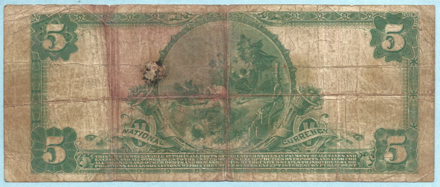 $5 National Currency - 1902-PB - Ch#3600 - Commercial NB, Shreveport, LA - Fine
