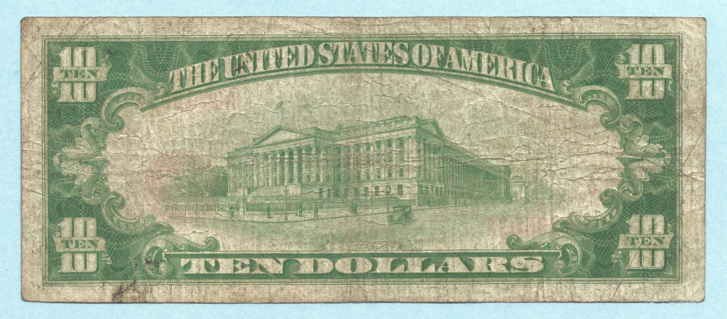 $10 National Currency 1929 - Type 1 - Ch#3933 - 2nd NB, Bel Air, MD - F+