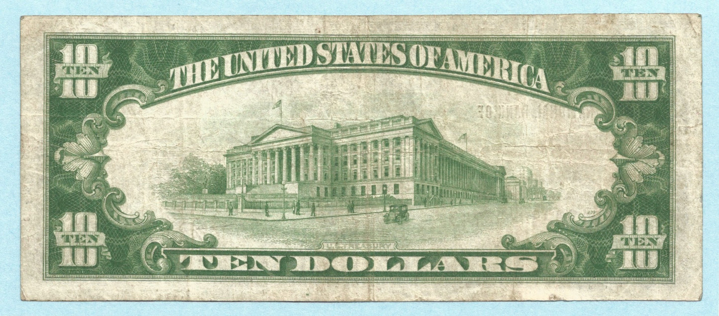 $10 National Currency 1929 - Type 2 - Ch#2743 - 1st NB, Bath, ME - VF+