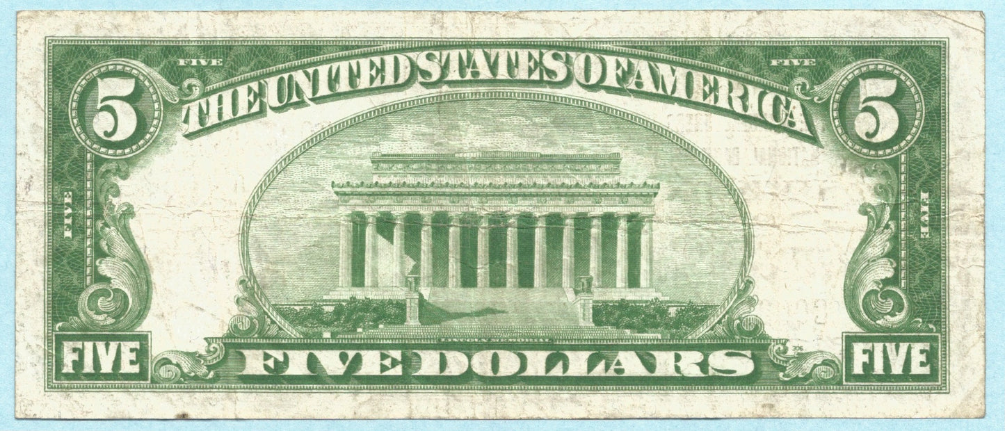 $5  National Currency 1929 T1 - Ch#2260 Manufacturers NB, Lewiston, ME - VF+