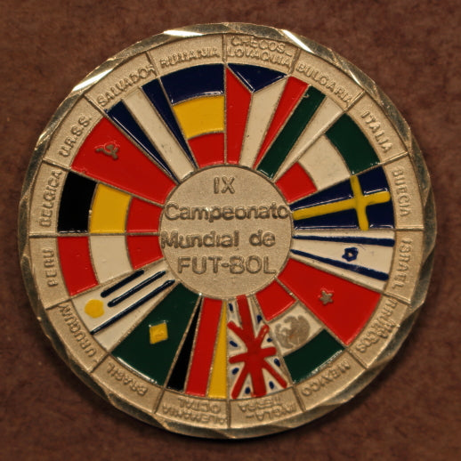 Mexico Silver Medal 1970 Word Cup Colorized Flags - Venues AU - 41mm
