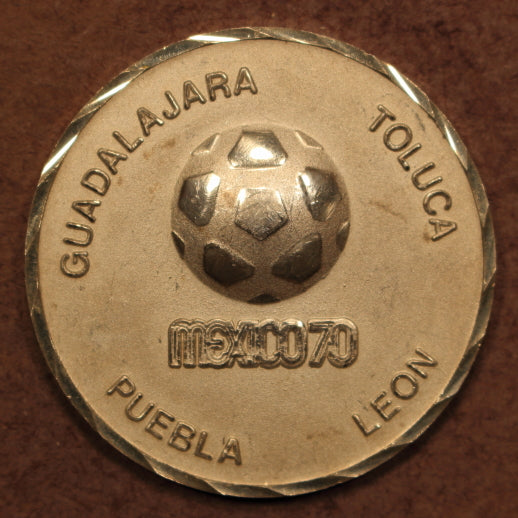 Mexico Silver Medal 1970 Word Cup Colorized Flags - Venues AU - 41mm