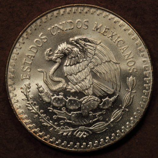 Mexico Libertad Onza 1991 Lg. Date-7 Dots - .999 Pura Plata - 1oz Silver Coin