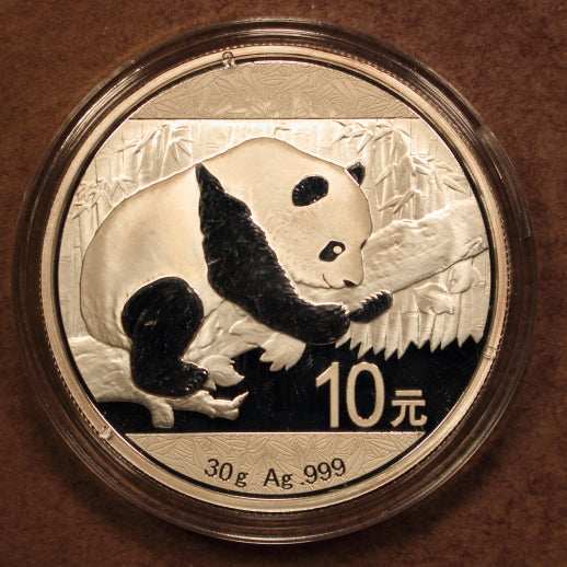 China 10 Yuan 2016 Panda - 30g .999 Silver - GemBU