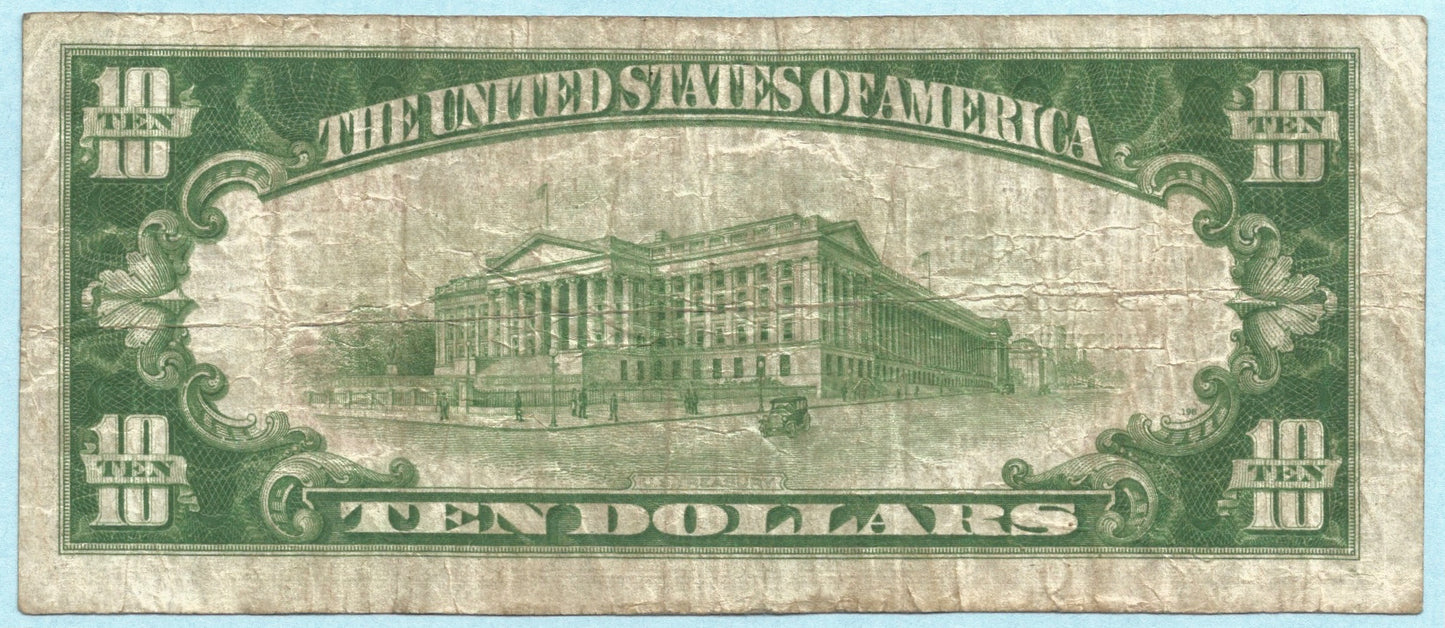 $10 National Currency 1929 T2 - Ch#5729 - 1st NB Natrona, PA - VF