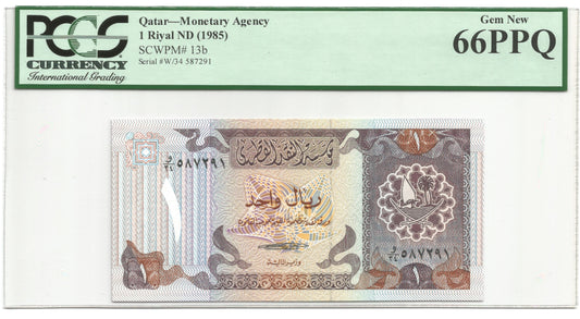 Qatar 1 Riyal - ND(1996) - P#13b - PCGS 66 PPQ