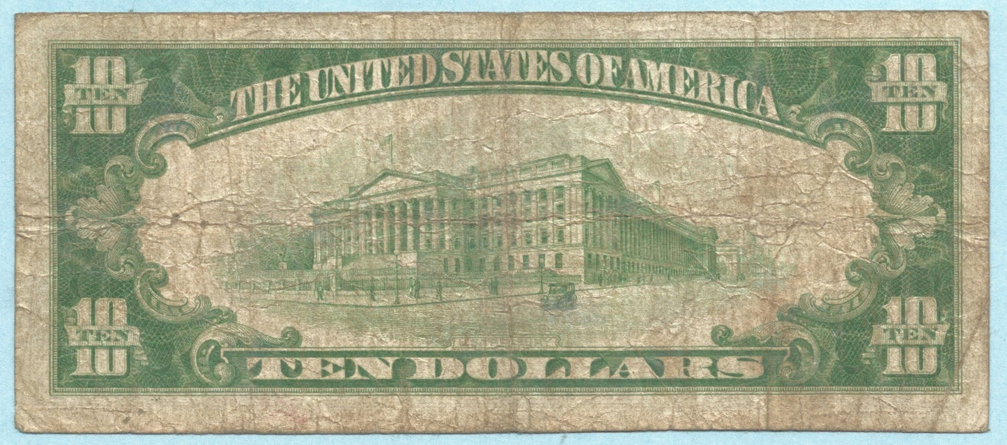 $10 National Currency 1929-T1 - Ch#8025 - City NB, Morristown, TN - F+