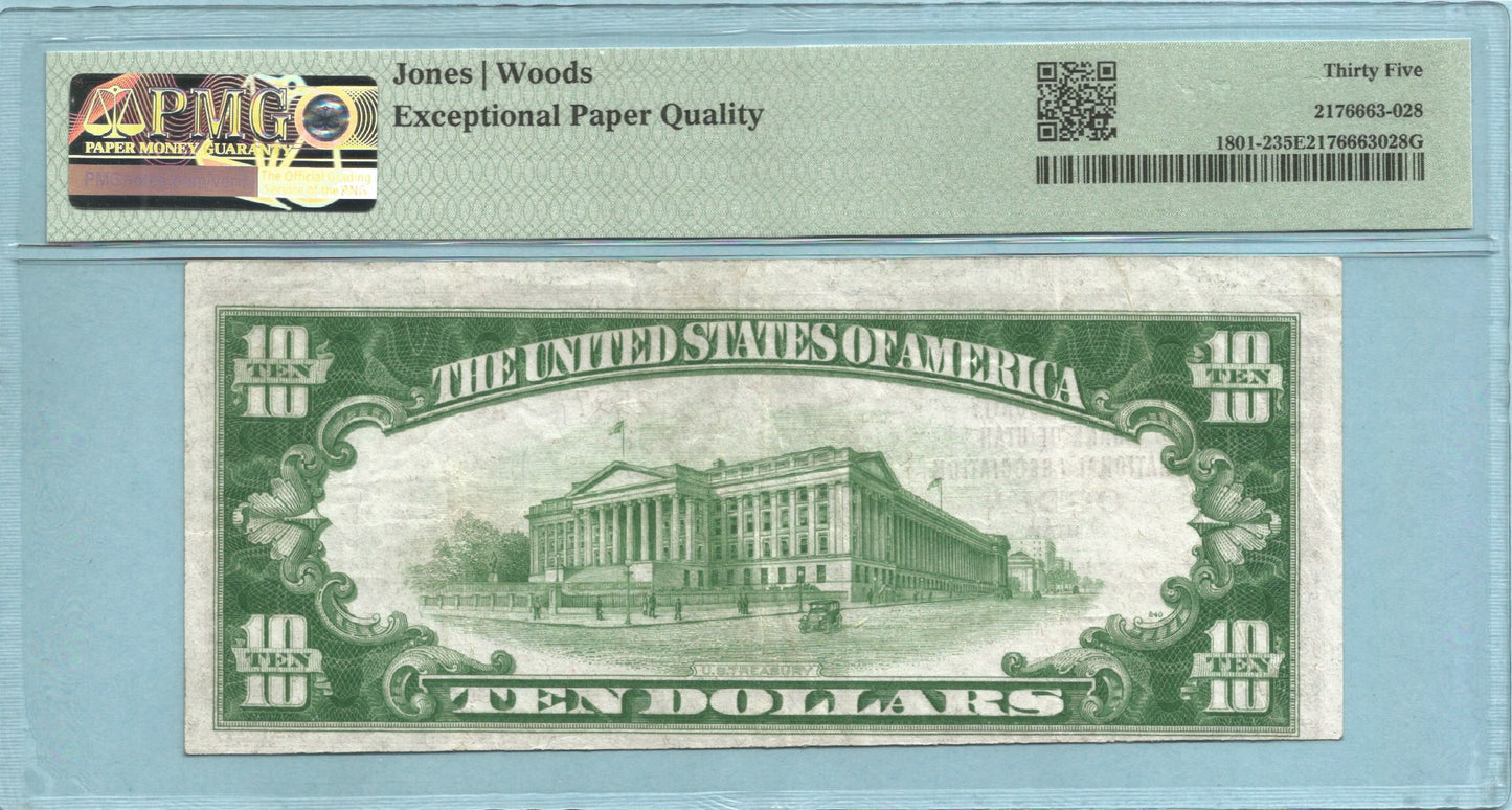$10 National Currency 1929-T1 Ch#2597 - 1st Security Bank of Utah NA - Ogden, UT - PMG 35 EPQ