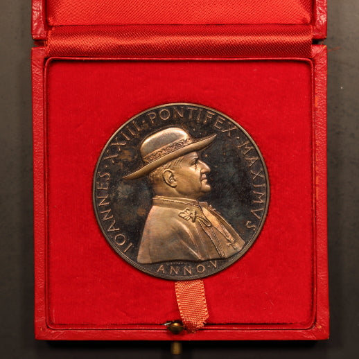 Vatican City 1962 Pope John XXXIII 44mm 1.275oz 0.986 Silver Fine Medal Orig Box